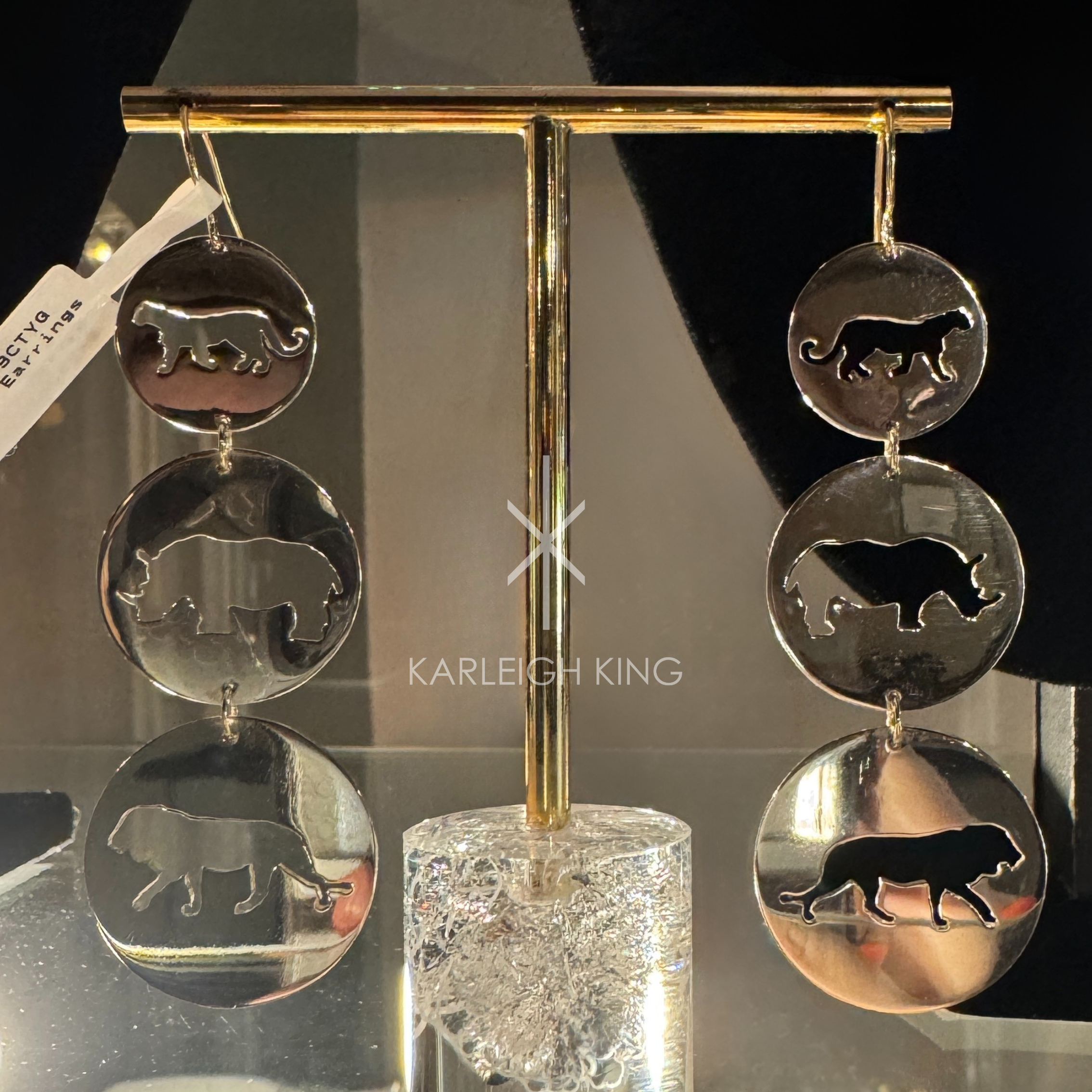 Sterling Silver and 9ct Yellow Gold Earrings