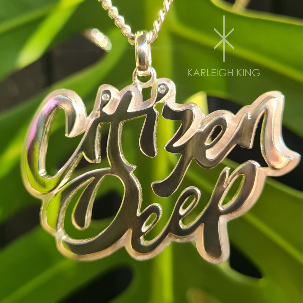 Custom Sterling Silver Pendant with Diamonds