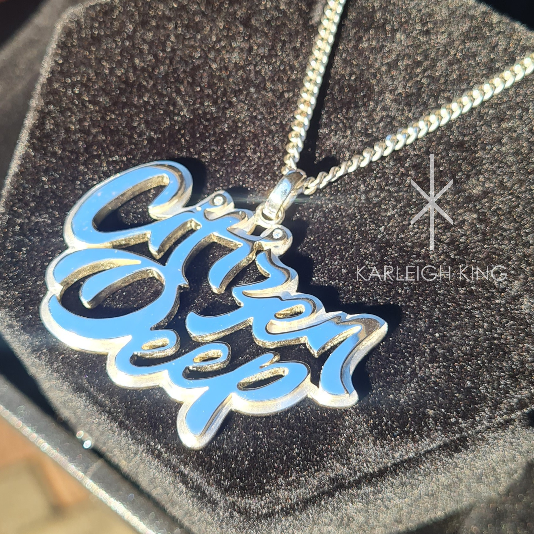 Custom Sterling Silver Pendant with Diamonds