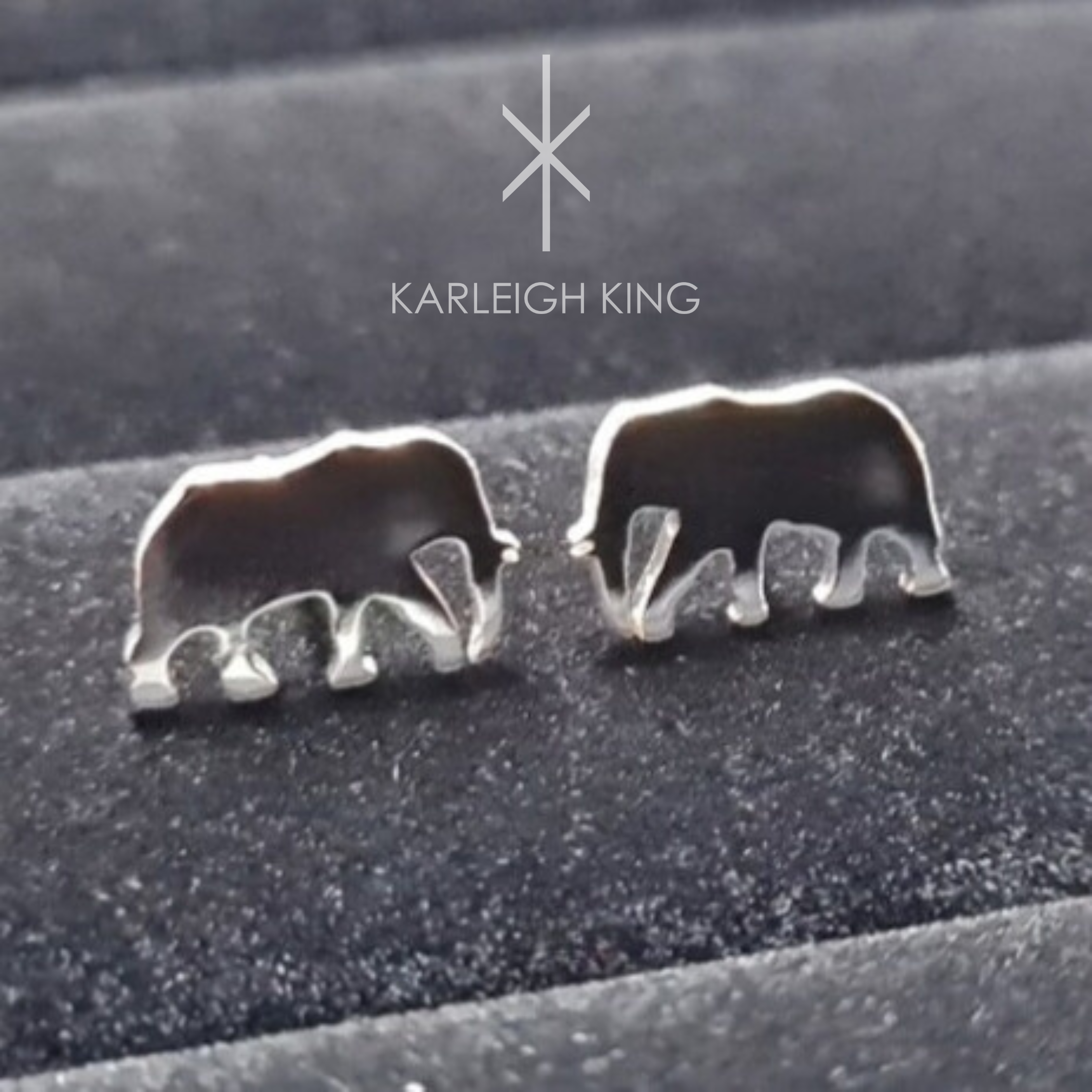 Sterling Silver Elephant Stud Earrings
